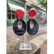 DELIA noir Cabochon rouge givré - Francine BRAMLI Paris