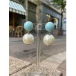 PERLE nacrée Cabochon bleu ciel - Francine BRAMLI Paris