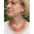 KOURTY Maillons orange nacré, gelé & pailleté - Francine BRAMLI PARIS, Collier