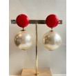 BELA Perle Nacrée cabochon rouge - Francine BRAMLI Paris
