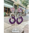 KEREN Maillons Violet/argenté - Francine BRAMLI Paris, boucles d'oreilles