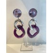 KEREN Maillons Violet/argenté - Francine BRAMLI Paris, boucles d'oreilles