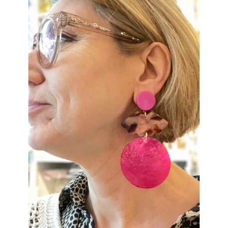 ANGELE nacre rose et acétate - Francine BRAMLI Paris