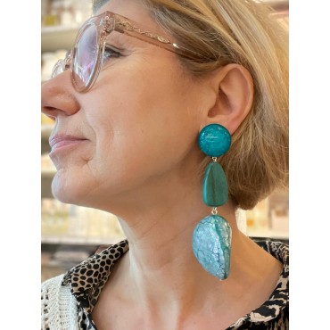 MAHIE nacre Turquoise - Francine BRAMLI Paris