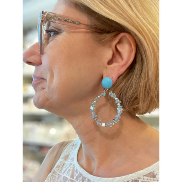 BASTILLES Bleu ciel & argent  - Francine BRAMLI Paris