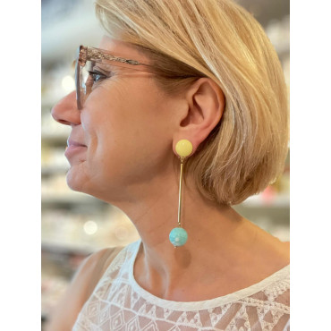 PERLINE  Jaune & bleu - Francine BRAMLI Paris