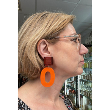 OVALE Orange Cabochon imiroir - Francine BRAMLI Paris
