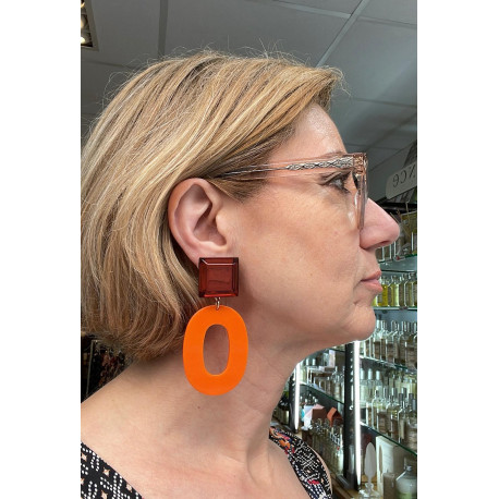 OVALE Orange Cabochon imiroir - Francine BRAMLI Paris
