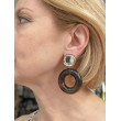VANILLE marron kaki Cabochon miroir - Francine BRAMLI Paris