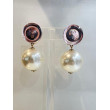 PERLE nacrée Cabochon rose miroir - Francine BRAMLI Paris