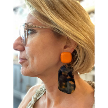 ROSALINE écaille & orange - Francine BRAMLI Paris
