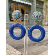 VANILLE bleu Cabochon cristal bleu - Francine BRAMLI Paris