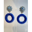 VANILLE bleu Cabochon cristal bleu - Francine BRAMLI Paris