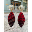 NAVETTE écaille bordeaux Cabochon PM Cristal - Francine BRAMLI Paris