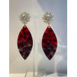 NAVETTE écaille bordeaux Cabochon PM Cristal - Francine BRAMLI Paris