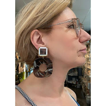 HOPE marron Cabochon miroir - Francine BRAMLI Paris