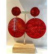 PALMA rouge froissé Cabochon miroir - Francine BRAMLI Paris
