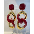 KARINE maillons bordeaux & doré - Francine BRAMLI Paris