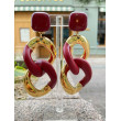 KARINE maillons bordeaux & doré - Francine BRAMLI Paris