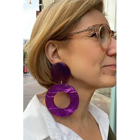 VENEZIA Violet marbré froissé - Francine BRAMLI Paris