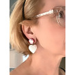COEUR en nacre Cabochon miroir rose - Francine BRAMLI Paris