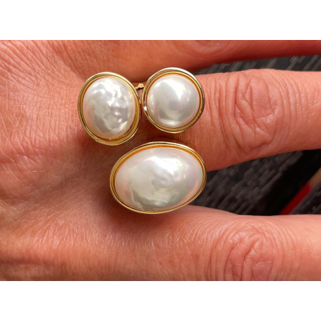 Bague MARIE doré & perle - Francine BRAMLI Paris