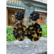 MAUD écaille, Cabochon cristal noir - Francine BRAMLI Paris