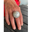 Bague ELISABETH argenté & perle - Francine BRAMLI Paris