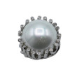 Bague ELISABETH argenté & perle - Francine BRAMLI Paris
