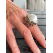 Bague ELISABETH argenté & perle - Francine BRAMLI Paris