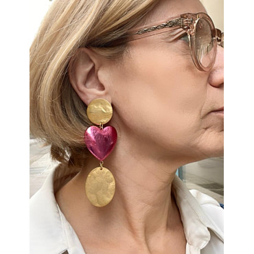 COEUR fuchsia doré - Francine BRAMLI Paris