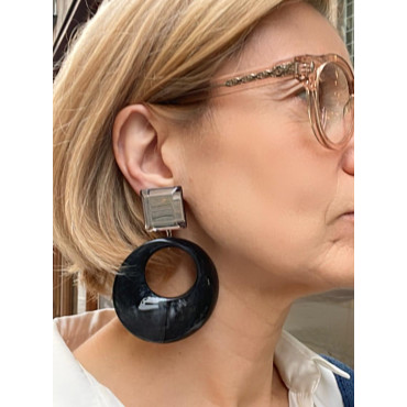 ISAE noir gris marbré - Francine BRAMLI Paris