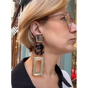 MEGANE écaille & miroir brun - Francine BRAMLI Paris