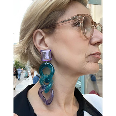 ASTRID Maillons bleu mauve - FRANCINE BRAMLI PARIS