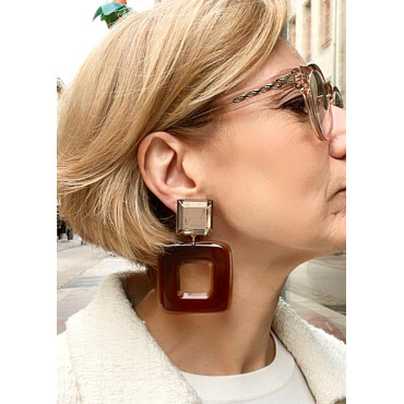 HOPE marron Cabochon miroir - Francine BRAMLI Paris