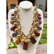 MAYLONE brun bordeaux doré - Francine BRAMLI PARIS Collier