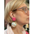 BELA Perle Nacrée cabochon rose - Francine BRAMLI Paris