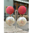 BELA M Perle Nacrée cabochon rose - Francine BRAMLI Paris