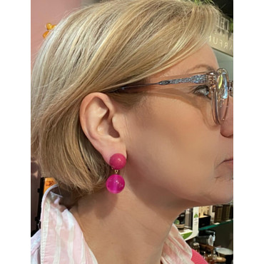 MAILA perle Fuchsia translucide - Francine BRAMLI Paris