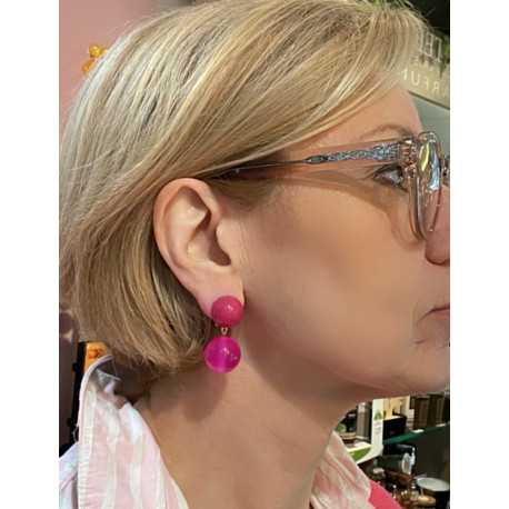 MAILA perle Fuchsia translucide - Francine BRAMLI Paris