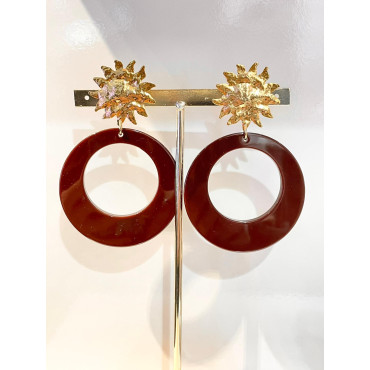 CLOE MM marron Cabochon soleil - Francine BRAMLI Paris