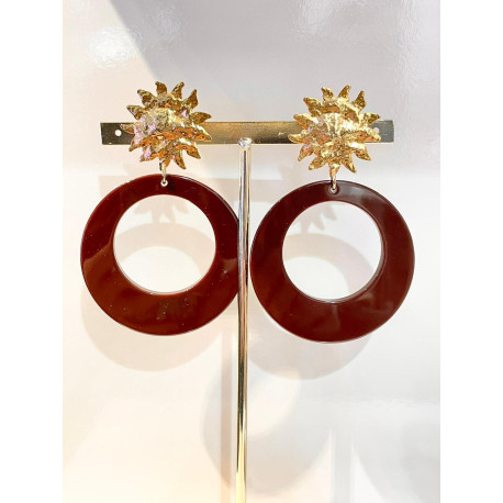 CLOE MM marron Cabochon soleil - Francine BRAMLI Paris