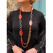 Sautoir ROBIN agate marron - FRANCINE BRAMLI Paris collier