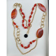 Sautoir ROBIN agate marron - FRANCINE BRAMLI Paris collier