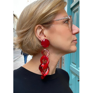 KARINA Maillons rouge/rose - Francine BRAMLI Paris
