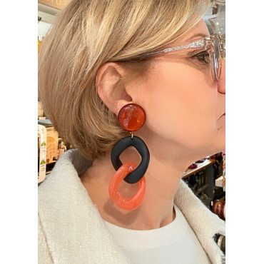 KARINE orange & noir mat - Francine BRAMLI Paris