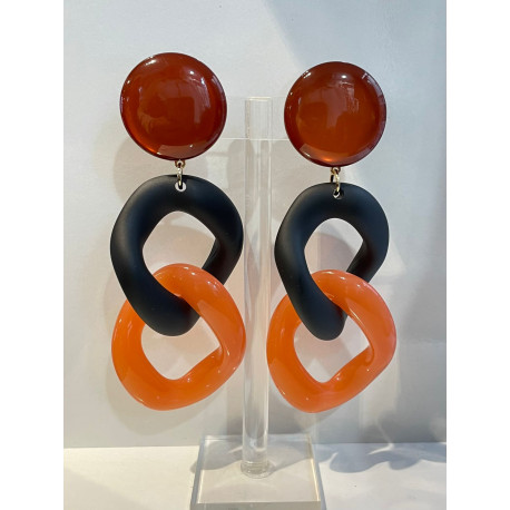 KARINE orange & noir mat - Francine BRAMLI Paris