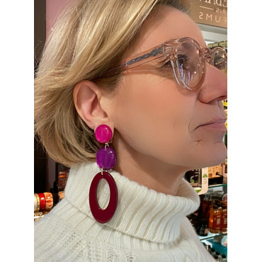 NAOMIE Bordeaux, violet & fuchsia - Francine BRAMLI Paris