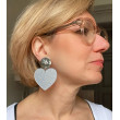 LOVE coeur M pailleté gris - Francine BRAMLI Paris