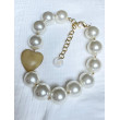 QUERIDO Perles nacrées, Coeur en corne - Francine BRAMLI Paris Collier
